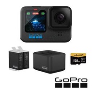 【GoPro】HERO12 Black 大滿足套組 (主機+Enduro雙座充+雙電池+128G記憶卡) 公司貨