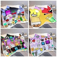 B-BFDI I-Inanimate Insanity All Characters Throw Flannel Fluffy Soft Blanket Skin-Friendly Throw For