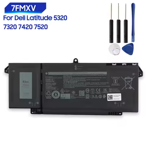 Replacement Battery 7FMXV For Dell Latitude 5320 7320 7420 7520 63Wh