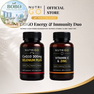 ❤ B0B0 BoutiqueNUTRIGO Energy & Immunity Duo Set | CoQ10 300mg + Vitamin C Zinc | Antioxidant & Immu