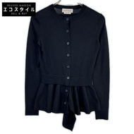 Alexander McQueen 633648 黑色荷葉邊針織開襟衫 XS 碼 [二手]