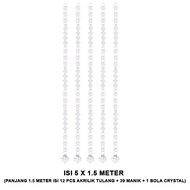 EELIC TMM-TLG1.5M Contents 5 PCS crystal bone bead curtain decorations 1.5 meters long (12 pcs acryl