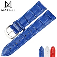 MAIKES Genuine Leather Watch Strap Blue 16 18 20 22mm Watch Band Women's Watch Accessories celet Belt