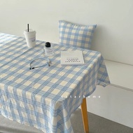 [Home Decoration] Milk Huhu~Milk Blue Plaid Tablecloth Cover Cloth Dining Table Desk Photo Backgroun