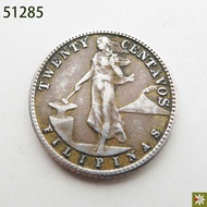 51285] Philippines 1944 20 Cent Silver Coin 21mm/4-750 Fidelity Coin Asian Coin 6.5