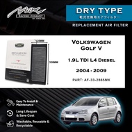 Volkswagen Golf V 1.9L TDI L4 Diesel 2004 to 2009 33-2865MX Max Racing Exhaust Performance Drop-in D