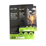 V-Tec Sketchbook Black Paper | A4 A5 110gsm Black Paper Sketch Book