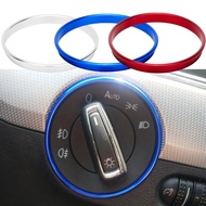 Aluminum Car Interior Headlight Switch Decoration Trim Ring Sticker For Volkswagen VW Golf MK7 Tigua