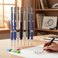 Office Writing Stationery Set: 3x 0.5/0.7/2.0mm Mechanical Pencils + 2B Lead & Eraser Set Alat Tulis