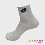 【LOTTO 義大利】TOP8 升級版 專業機能運動襪- 白/藍