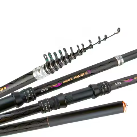 2.7M 3.6M 4.5M 5.4M 6.3M 7.2M Carbon Telescopic Rock Fishing Rod Ultra Light Rod Lure Carp Travel Oc