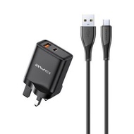 AWEI PD81M-UK 英規充電插頭+ USB to Micro 充電線