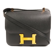 HERMES Epsom皮革Constance 24肩背袋Noir