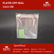 Plastik OPP  11x11 13x13  Seal Bening Isi 100 Lembar / Plastik Lem Rekat Roti Souvenir Cookies