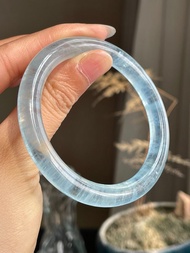 天然海藍寶圓條手鐲   圈口 53mm