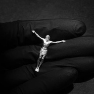 Wbj 手雕耶穌神像磨砂十字架吊墜項鍊