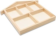 DIY House Shaped Shadow Box 10-inch, Pack of 1, 6-Section Wooden Divided Serving Tray for Crafts & C