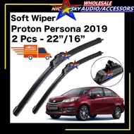 (1 Pair) High Quality Soft Wiper Rubber - Proton Persona 2019 16''/22''