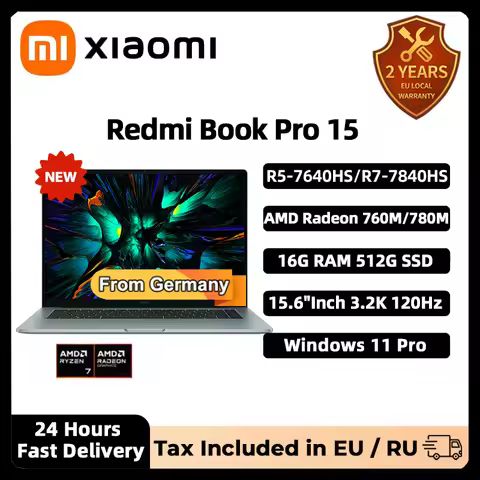 Xiaomi Laptop Redmi Book Pro 15 Ryzen R7-7840HS AMD 780M/760M 16G RAM 512G SSD 15.6Inch 3.2K 120Hz M