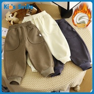 Kids Sville กางเกงเด็กบุขนแกะ กางเกงขายาวเด็ก สไตล์ฤดูหนาวใหม่ กางเกงเด็กผู้ชาย บุขนแกะ หนา อบอุ่น