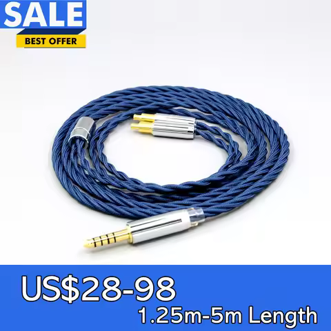 99% Pure Silver OCC Graphene Alloy Full Sleeved Earphone Cable For Audio Technica ATH-L5000 ATH-AWKT