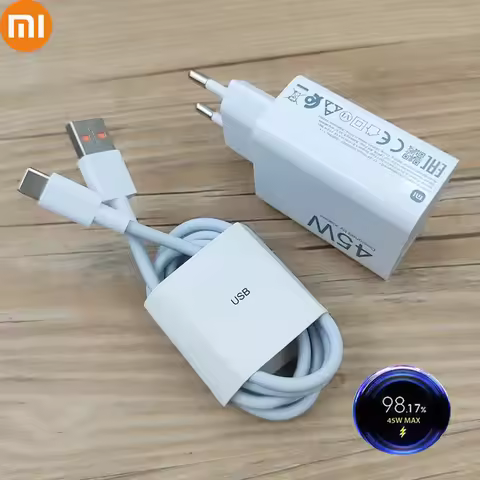 Xiaomi 45W EU Charger Turbo Fast Charge Adapter 6A 2M 1.5M Type C Cable for XIAOMI Redmi Note 14 Pro
