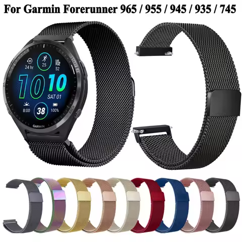 Milanese Loop Strap For Garmin Forerunner 965 955 Solar 945 935 745 Strap Watch Band 22mm Replacemen