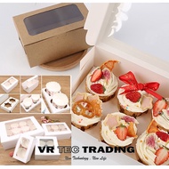Cupcake Muffin Desert Cake Box Craft Box Kotak Kek Kotak Donut With Transparent Window W/O Handle