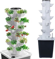 Hydroponics Growing Tower System, 30 pods Vertical Indoor Herb Garden Germination Kit, Smart Garden with Hydrating Pump, for Herbs, Fruits and Vegetables, 10L Water Tank