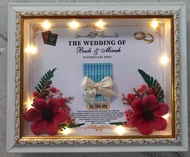 BINGKAI MAHAR 3D RUSTIC LIST GOLD / BINGKAI HANTARAN PERNIKAHAN / FRAME MAHAR SIMBOLIS PERNIKAHAN/ F