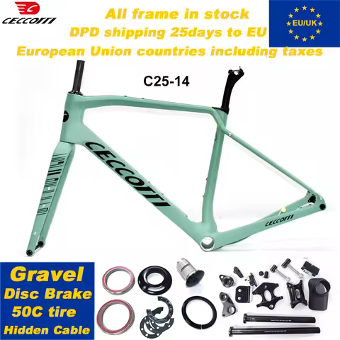 CECCOTTI Carbon Gravel Frame Full Inner Cable design Disc Brake Bicycle Frameset DPD shipping to EU 