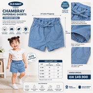 Old Navy Baby ShortsOriginal Chambray Paperbag Shorts for Children 0-24M