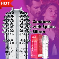 Sixth Sense Reusable Spike Condom Sex toy Bolitas Condom for men washable Silicone Delay Condoms Lubricants Penis Condom Adult Products Couple Toys