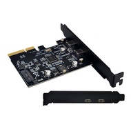 USB 3.1 PCIE PCI Express Expansion Card PCI-E 4X to USB 3.1 Gen2 10Gbps 2-Port USB C Adapter ASMedia