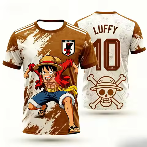 2026 Japan One Piece Luffy Football Jersey T-shirt Kids Football Special Jersey Kit Top Men's Women 