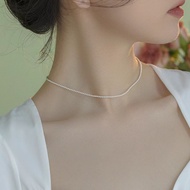 Women Evening Party Pearl Necklace Fashion Pearl Strand Necklaces Advanced Round and Shiny Pearl Nec