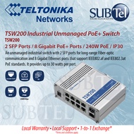 Teltonika TSW200 Industrial Unmanaged PoE+ Switch SFP PoE+ 240W Max PoE IP30 supports 802.3 af/ at
