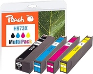 Peach H913/973 Printer Cartridges XL (BK, C, M, Y) Replaces HP No. 973X, L0S07AE, F6T81AE, F6T82AE, 