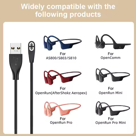 Shokz AS800/S803/S810/OpenRun Bone Conduction Headphone USB/Type-C Fast ChargIng Cable Headset Charg