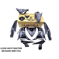BODY COVER SET YAMAHA LC135 V4 V5 V6 V7 DOCTOR NANO GREY 011 (STICKER SIAP TANAM)