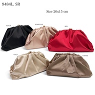 Clutch satin ELEGAN Wanita Simple Party Dumpling Bag Event Handbag 9484L