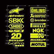 AKPAPOVIC MOTUL SHOEI SBK สติ๊กเกอร์แข่ง MotoGP สะท้อนแสงสำหรับ YAMAHA HONDA SUZUKI คาวาซากิดูคาติ Benelli BMW