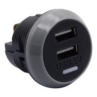 【New Arrival】 Dual USB Car Charger Socket Power Outlet,Dual Port 12V-24V Quick Car Charger for Car Bus RV