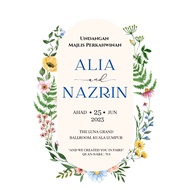 Kad Kahwin Digital Readymade | Digital Wedding Card | Wedding E-Card By @TheJayWedCard | WILDFLOWERS