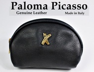 二手真品！義大利製 Paloma Picasso （絕版／畢卡索女兒）16cm厚牛皮手拿包零錢包