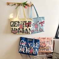 Gentlewoman Canvas Bag, Fashionable Handbag Shoulder Bag Gentle Woman Print Messenger Bag