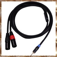 (Y O Q N)Hifi 3.5mm to 2 XLR Male Cable High Quality Silver-Plated Stereo 3.5 Aux to Xlr Cable, 3.5 
