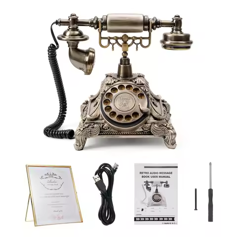 Audio Message Book Voice Record Vintage Telephone Recorder Wedding Phone Customized w/ Voicemail Bes