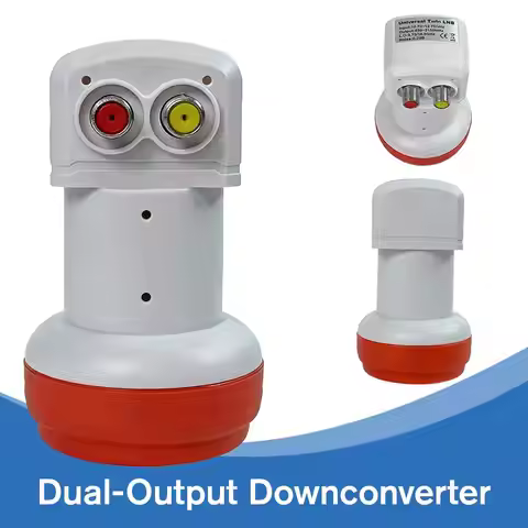 Universal Twin LNB Satellite Dish Receiver Dual Output Ku-Band LNB with Ultra Low Noise for TV Signa