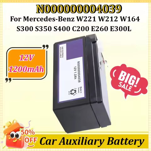 N000000004039 12V 1200mAh Car Auxiliary Battery for Mercedes-Benz W221 W212 W164 S300 S350 S400 C200